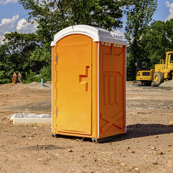 how often are the portable restrooms cleaned and serviced during a rental period in Giles County VA